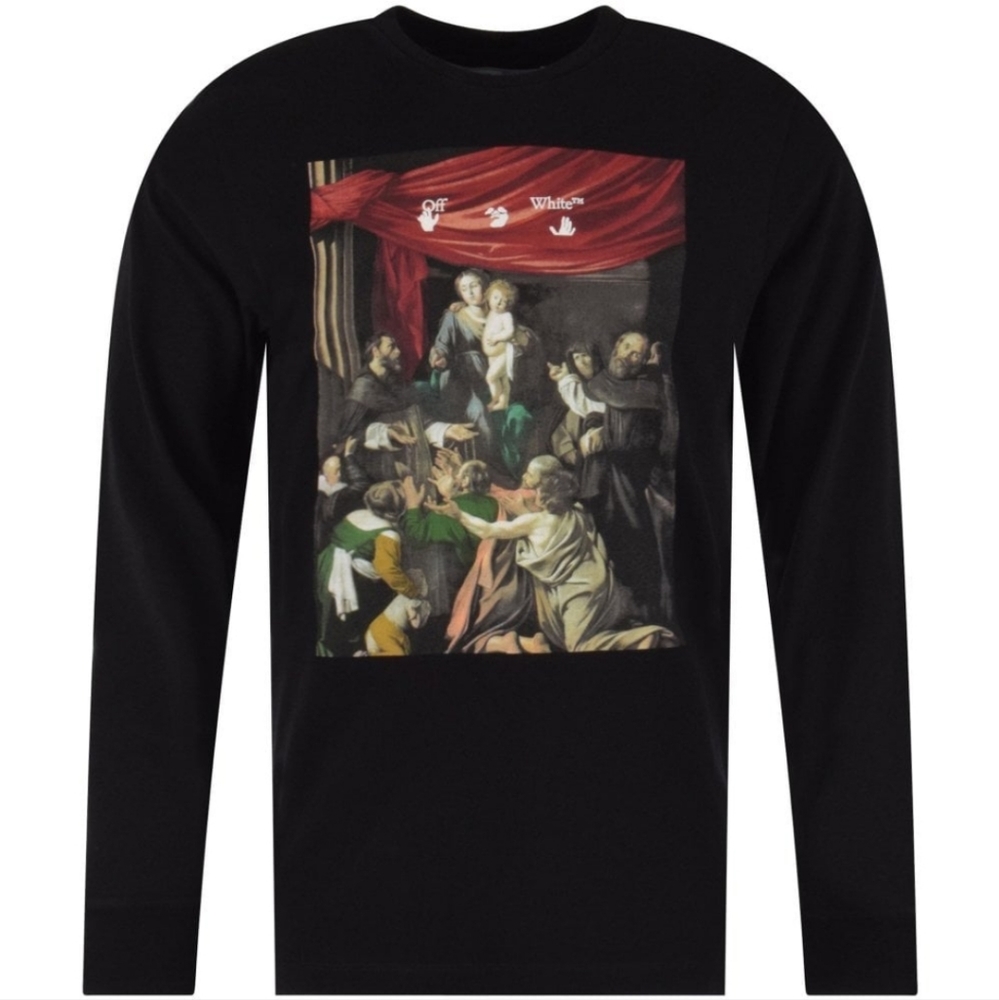 Virgil Abloh Off White Caravaggio Black Long Sleeve T Shirt sz L